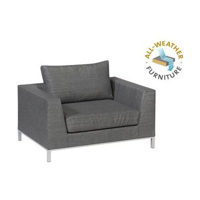 Nízké křeslo Sicilie Persoon venkovní látka (Nanotex) tmavě šedá (stone grey) výplň pěna+voděodolný potah sedáků (CH5884CSG) – Hledejceny.cz