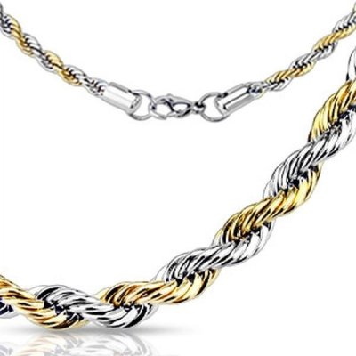 Šperky eshop Ocelový točený dvoubarevný řetízek Z18.14 – Hledejceny.cz