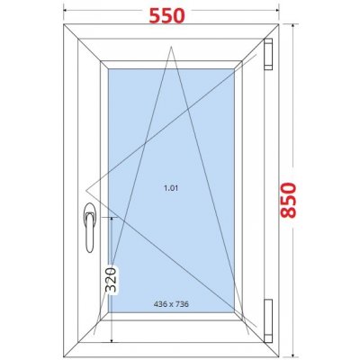 SMART Plastové okno 55x85, Otevíravé a sklopné – HobbyKompas.cz