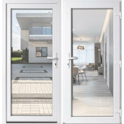 OknaDvereNaMiru.cz Vchodové dveře 3-3 sklo čiré bílá / bílá pravé otevírání ven 100 x 210 cm – Hledejceny.cz