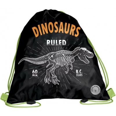 PASO Sportovní vak na záda Dinosaurus černý s pojistkami 38 × 34 cm – Hledejceny.cz