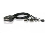 Aten CS-22D 2-port DVI KVM USB mini, integrované kabely – Sleviste.cz