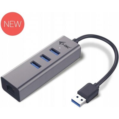 i-tec USB 3.0 Metal HUB 3 Port + Gigabit Ethernet U3METALG3HUB – Zboží Mobilmania