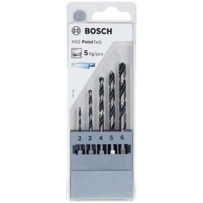 Sada vrtáků na kov 2-6mm 5ks HSS Bosch PoinTeQ 2607002824 – Zbozi.Blesk.cz