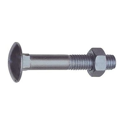 Vratový šroub s maticí DIN603 M8x100, ocel pozink (100 ks) – Hledejceny.cz