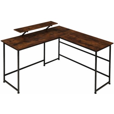 tectake 404229 psací stůl melrose 140x130x76,5cm - industriální dřevo tmavé, rustikální – Zboží Mobilmania