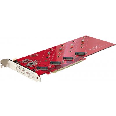 Startech Quad M.2 PCIe Adapter Card, x16 Quad NVMe or AHCI M.2 SSD to PCI Express 4.0, Up to 7.8GBps/Drive, For 2242/2260/2280/22110mm PCIe M-Key M2 SSDs, Bifurcation Required QUAD-M2-PCIE-CARD-B – Hledejceny.cz