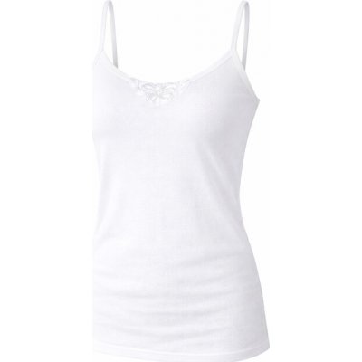 Merot Jitka dámská bavlněná košilka s úzkými ramínky a krajkou bílá – Zbozi.Blesk.cz