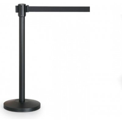 Zahrazovací sloupek se samonavíjecím pásem, černá/černá – Zboží Mobilmania