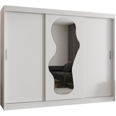 DobreSny Ultra s posuvnými dveřmi a zrcadlem 250 cm bílá – Sleviste.cz