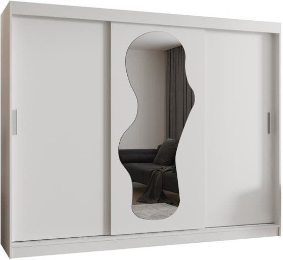 DobreSny Ultra s posuvnými dveřmi a zrcadlem 250 cm bílá