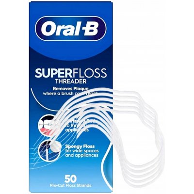 Oral-B Super Floss ortodontická rozpínající se předstřižených úseků 50 ks – Hledejceny.cz