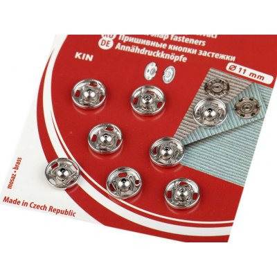 Kovové patentky / stiskací knoflíky Varianta: 2/11 mm 3 nikl, Balení: 1 karta – Zboží Dáma