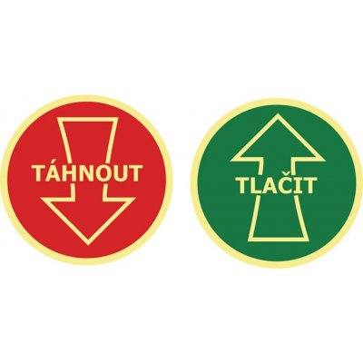 Samolepka "Táhnout/Tlačit" ,oboustranná 92 mm – Hledejceny.cz