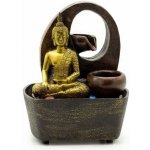 AWM Ltd, S3 8AL Fontána s LED osvětlením Meditující Buddha s tekoucími miskami zlatý 21,5 cm – Sleviste.cz