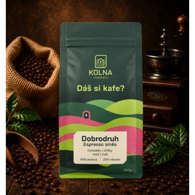 KOLNA roastery Espresso směs Dobrodruh zrnková 250 g – Hledejceny.cz