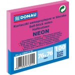 Samolepicí blok na poznámky DONAU 76 × 76 mm, 100 listů, neonově růžová, 7586011-16 – Hledejceny.cz