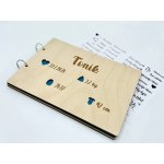 Dřevěné album pro novorozené miminko Formát: A5 (799 Kč), Barva listů: Bílá, Barva přední strany: Oranžové mango – Zboží Živě