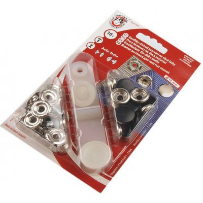 Knoflíky stiskací s kroužkem Ø15 mm na silné látky, barevný lak Varianta: 2 1959 černá, Balení: 1 karta – Zboží Mobilmania