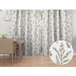 Biante Bavlněný závěs Sandra SA-718 Zelené natě bylinek na bílém 150x150 cm – Sleviste.cz