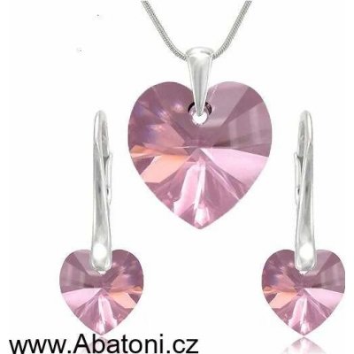 Swarovski Elements Heart krystal růžové srdce srdíčko 39003.4 Antique Pink – Zbozi.Blesk.cz