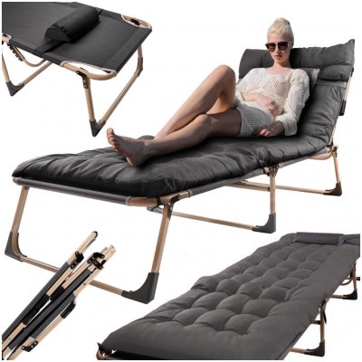 KIK KX3910 Skládací polní lůžko Tourist 198 cm tmavě šedá – Hledejceny.cz