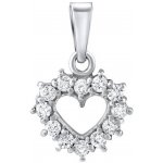 SILVEGO Stříbrný přívěsek Srdce se Swarovski Zirkony SILVEGOB11698s – Hledejceny.cz