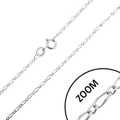 Šperky eshop Lesklý stříbrný řetízek , dlouhé a krátké oválné články R24.13