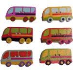 Knoflík dřevěný autobus, Barva: Růžová – Zboží Dáma