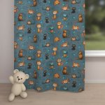 Biante Dětský bavlněný závěs Sandra SA-705 Kočičí parta na tmavě šedomodrém 150x210 cm – Hledejceny.cz