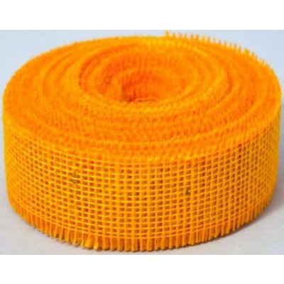 Stuha juta obšitá 50mm - 1m /více variant/, na výrobu mašlí, balení dárků Meruňka – Zboží Mobilmania