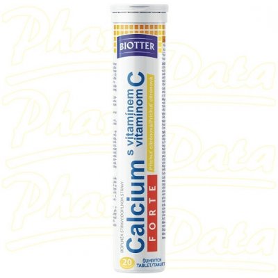 Biotter Calcium s vitamínem C FORTE 20 ks citrón šumivých tablet – Hledejceny.cz