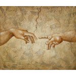 Obraz - Ruce (Stvoření Adama) 75 cm x 90 cm – Zboží Dáma