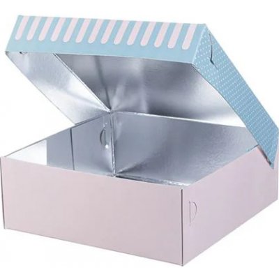 Gastro obaly s.r.o. Papírová krabice s aluminiemhliníkem na dort, chlebíčky 35x35x10cm – Zboží Dáma