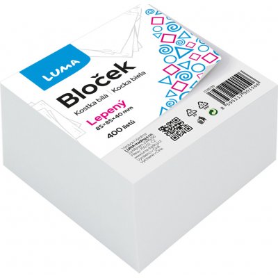 LUMA Bloček kostka bílá 85x85x40mm lepený – Hledejceny.cz
