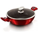 Berlingerhaus Pekáč kulatý s mramorovým povrchem a poklicí 28 cm Burgundy Metallic Line BH-1263 – Zboží Dáma