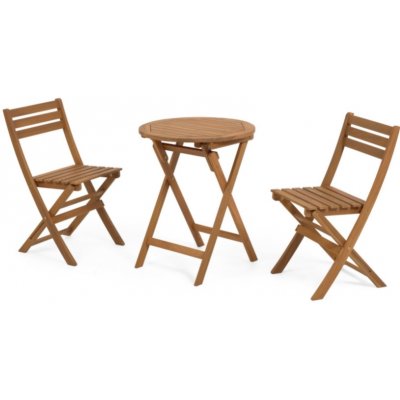 Kave Home Zahradní set dvou dřevěných židlí a stolku LaForma Elisia – Zboží Mobilmania
