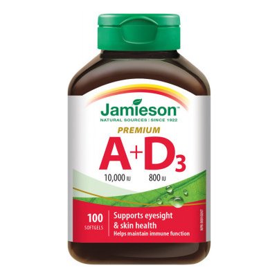 JAMIESON Vitamíny A+D 10000/800IU Premium cps.100