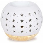 Dedra Keramická aroma lampa s dekorem hvězd matná bílá – Zboží Dáma
