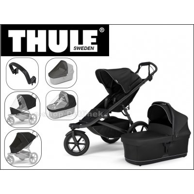 Thule Urban Glide 3 + korba + pláštěnka + moskytiéra + madlo + pláštěnka na korbu + moskytiéra na korbu 2024 Black – Hledejceny.cz