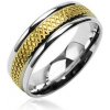 Prsteny Šperky eshop Snubní prsten se středovým zlatým kosočtvercovým pruhem B1.8