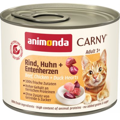 Animonda Carny Adult Hovězí, kuřecí & kachní srdce 6 x 200 g – Hledejceny.cz