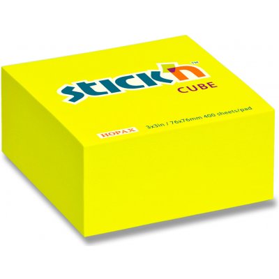 Kostka samolepicí Stick´n 76x76 mm, neonová žlutá, 400 líst. – Hledejceny.cz