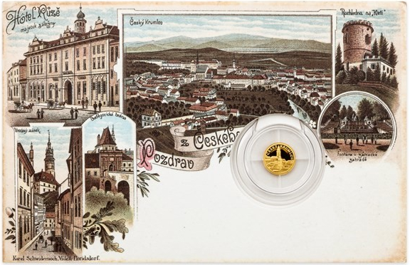 Česká mincovna zlatá mince Český Krumlov 0,5 g