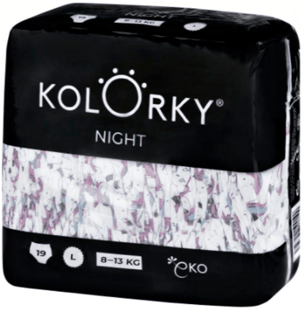 Kolorky NIGHT jednorožci L 8-13 kg 19 ks