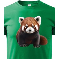dětské triko červená panda 2, zelená
