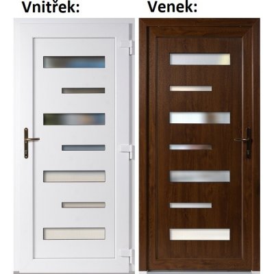 Soft Vchodové dveře 6100 Zlatý dub / Bílá 98x198 cm pravé – Hledejceny.cz