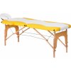 Masážní stůl a židle Activfyzio Skládací masérské lehátko LUX 2 segmentové dřevěné - bílo žluté 190 x 60