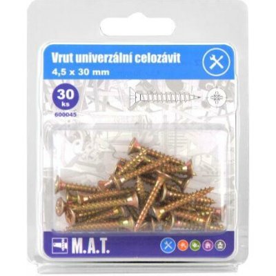 M.A.T. GROUP vrut un.celozávit 4,5x 30mm ZZ (30ks) – Hledejceny.cz