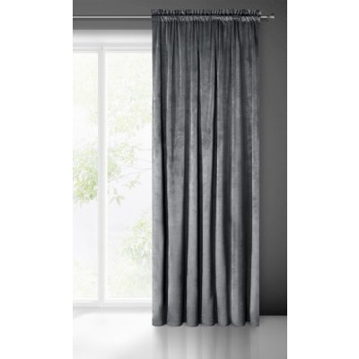 HOTOVÝ ZÁVĚS MELANIE NA PÁSCE 140X270 CM TMAVĚŠEDÁ – Sleviste.cz